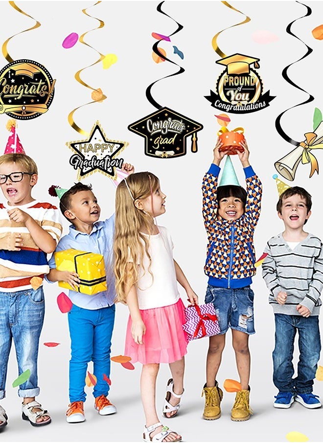 GROIC - 45 PCs 2024 Graduation Party Decorations Graduation Party Decorations Kit Graduation Decorations Class of 2024 Set with Congrats Grad Banner, Graduation Balloons, Cake Decorations Party Supplies - Image 1
