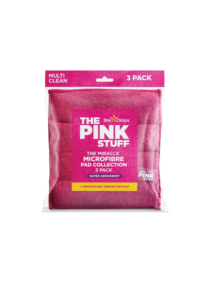 PINK STUFF The Pink Stuff Microfibre Cleaning Pads 3pcs - Image 1