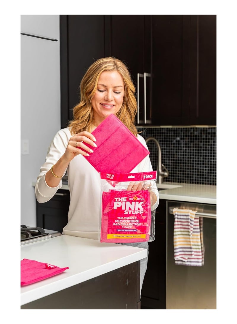 PINK STUFF The Pink Stuff Microfibre Cleaning Pads 3pcs - Image 3
