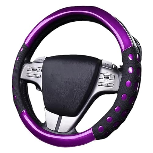 NIKAVI Fashion Steering Wheel Cover - Violet Color | Size - Medium | Diameter 38 cm | O-Type | Car Steering Wheel Protector, Anti-Slip, Stylish Leather Finish Grip Cover for Round Steering Wheels - Image 1