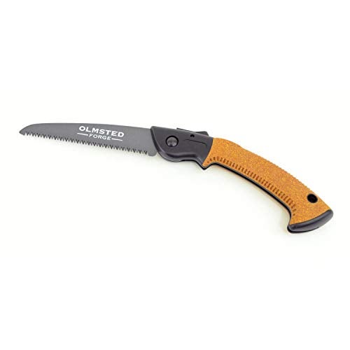 OLMSTED FORGE Hand Saw with 7 Inch Folding Blade and Push Button Lock - Portable Saw for Camping, Hiking, Hunting, Pruning, Tree Trimming, Cutting Branches - Image 4
