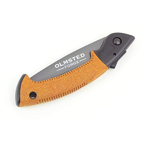 OLMSTED FORGE Hand Saw with 7 Inch Folding Blade and Push Button Lock - Portable Saw for Camping, Hiking, Hunting, Pruning, Tree Trimming, Cutting Branches - Image 2