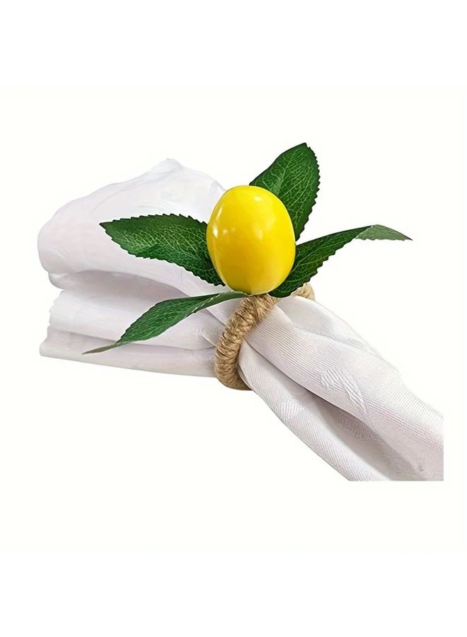 10pcs Realistic Lemon Napkin Rings For Weddings Dinners Banquets And Napkin Holders - Image 3