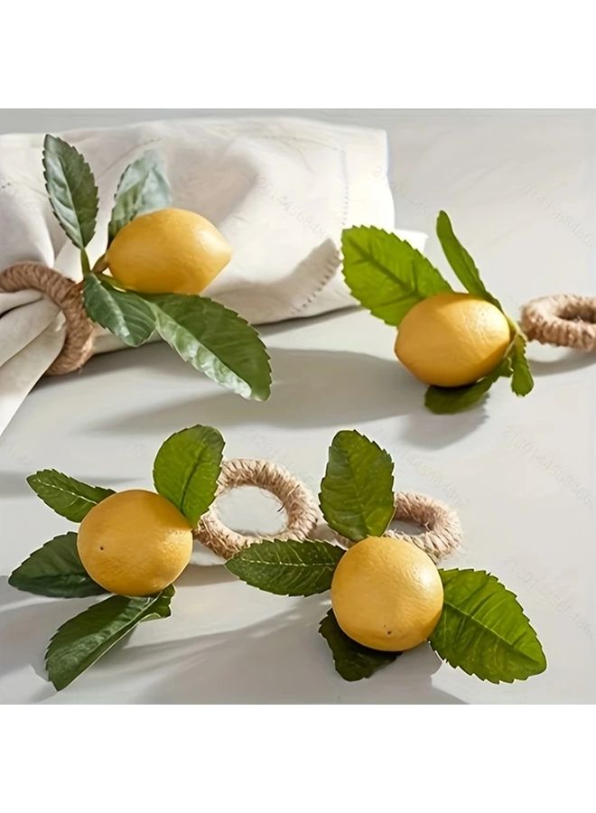 10pcs Realistic Lemon Napkin Rings For Weddings Dinners Banquets And Napkin Holders - Image 2