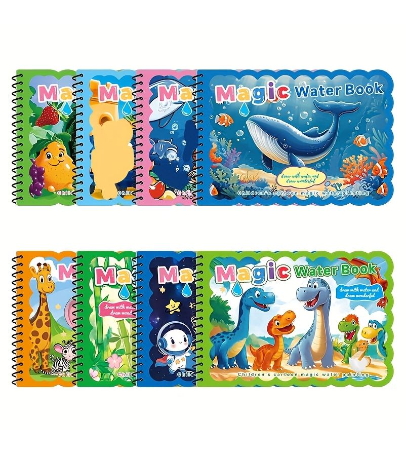 Set of 2 Reusable Watercolor Books with Panda Paradise And Fruit Paradise Designs For Educational Art Projects Boosting Color Awareness And Stress Relief Suitable for Classroom Settings Ideal for Back To School Gifts - Image 2