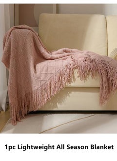 Kutis 1-Piece Lightweight All Season Blanket Sofa Blanket Summer Blanket Acrylic Fiber Pink 180x127 cm  - Image 2