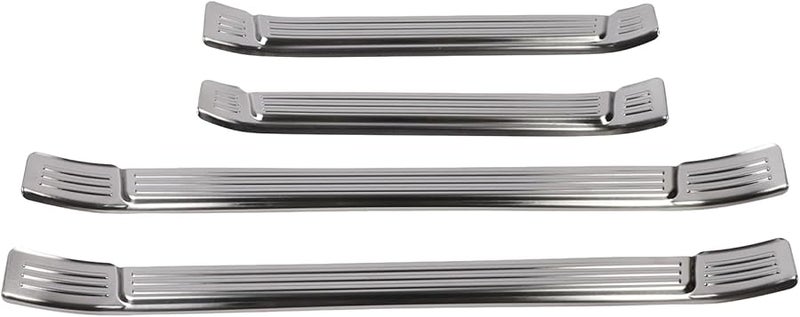 Silver Brushed Door Sill Protector Scuff Plate Trim For 2024 Tacoma 4PCS - Image 4