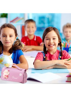 Sorandy Large Capacity Pencil Case 3 Compartment Pouch Pen Bag Students Stationery Pouch Pencil Holder Desk Organizer With Double Zipper For School Teen Girl Boy Men Women Purple Blue  - Image 4
