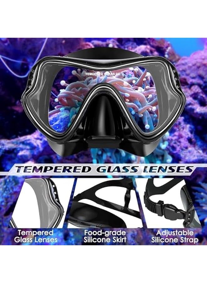 Generic Diving Mask Dry Snorkel Set Adult and Young, Anti-Fog Anti-Leak Snorkel Mask, 180° Panoramic Ultra-Clear Diving Mask, Soft and Comfortable - Image 2