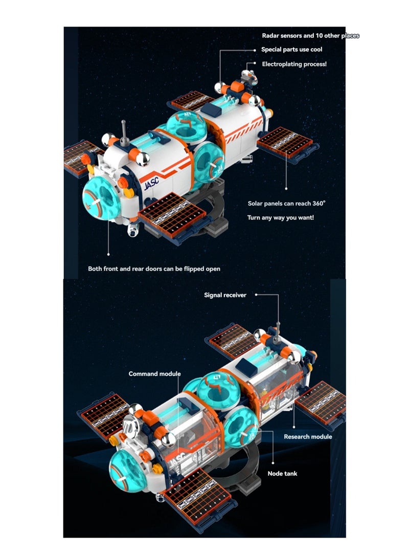 Galaxy Space Station, Aerospace Assembly Model Ornaments Building Blocks Toys, Children'S Educational Game Gifts - Image 3