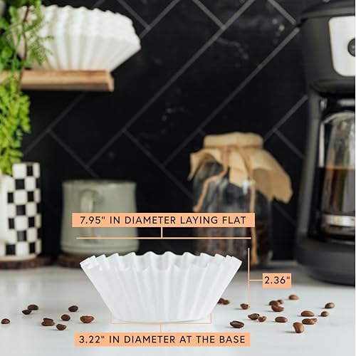 Tupkee Coffee Filters 8-12 Cups - 1400 Count, Basket Style, White Paper, Chlorine Free Coffee Filter, Made in the USA - Image 3