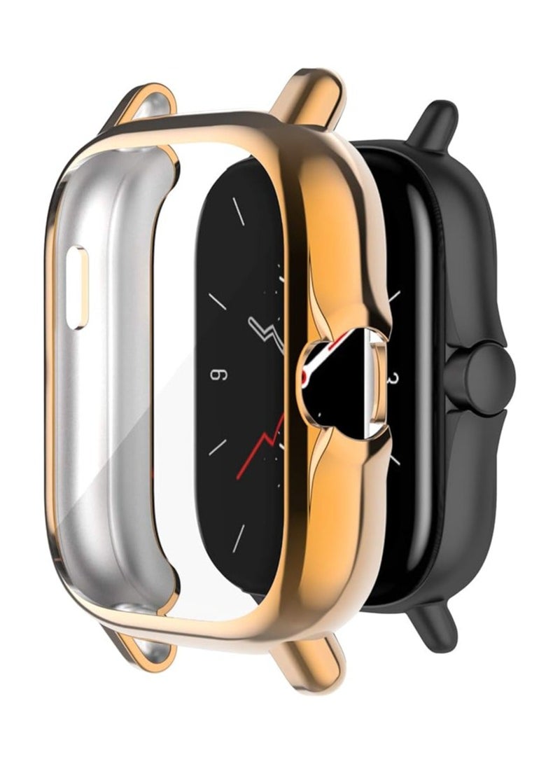 ELMO3EZZ Case Compatible with Amazfit GTS 2e / GTS 2 Case All-Around Screen Protector Watch Soft TPU Shockproof Cover Slim Guard Thin Bumper Shell Protector (Rose Gold) - Image 1