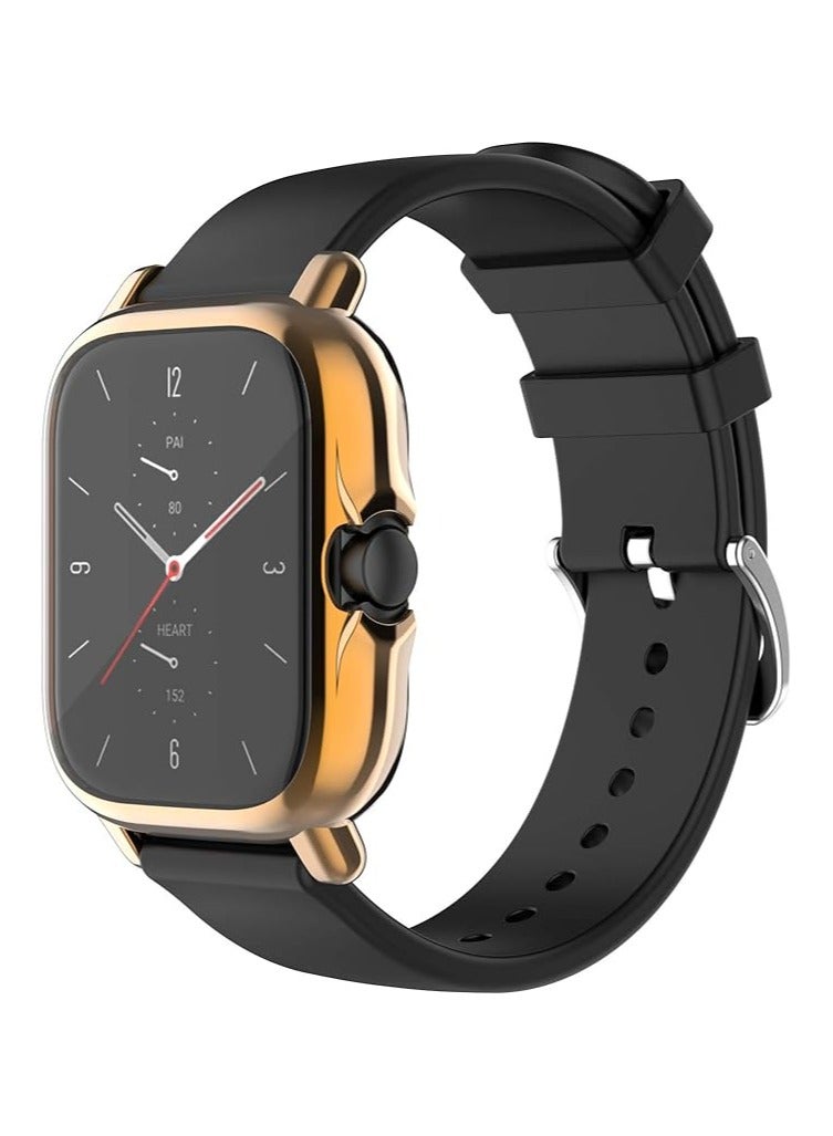 ELMO3EZZ Case Compatible with Amazfit GTS 2e / GTS 2 Case All-Around Screen Protector Watch Soft TPU Shockproof Cover Slim Guard Thin Bumper Shell Protector (Rose Gold) - Image 3