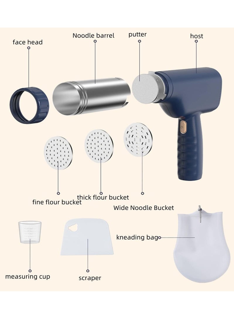 Electric Pasta Maker, Electric Noodle Maker, High Efficiency Handheld Press Pasta Machine with 6 Moulds, Premium Materials, Portable Automatic Pasta Maker Machine for Home Use (Blue) - Image 5