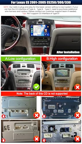 UNITOPSCI Android 15 4G+128G for Lexus ES 2001-2005 ES250/300/330 Car Stereo Radio with Wireless CarPlay Android Auto, 9”1280 * 720P IPS Touchscreen, Bluetooth-5.0, DSP, 32-Band EQ, GPS, WiFi, AHD Rear Cam,SWC - Image 2
