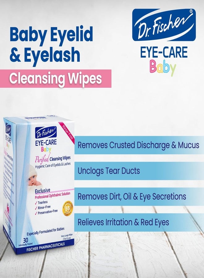 Dr. Fischer Purified, Non Irritating, Tear Free, Hypoallergenic & Sensitive Approved Baby Eyelid Wipes by Dr. Fischer - Pre-moistened, Rinse Free and Pediatrician Recommended - (30) - Image 5