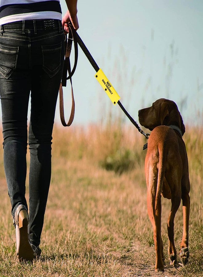 BLUPARK Funny Dog Leash Sleeve Not Dog Friendly Dog Leash Wrap Wrap Alert Hanging ID Patch Tag Pet Birthday Gift (Dog Friendly-YE Sleeve) - Image 5