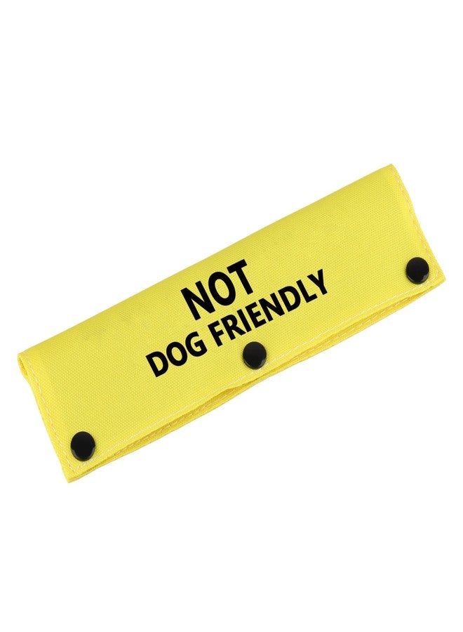 BLUPARK Funny Dog Leash Sleeve Not Dog Friendly Dog Leash Wrap Wrap Alert Hanging ID Patch Tag Pet Birthday Gift (Dog Friendly-YE Sleeve) - Image 1