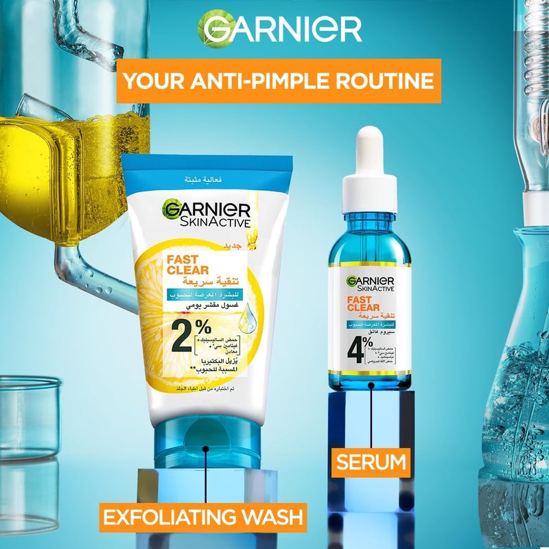 garnier Skinactive Fast Clear 3-in-1 Face Wash, For Acne Prone Skin, with Salicylic Acid and Vitamin C, 50ml - Image 5