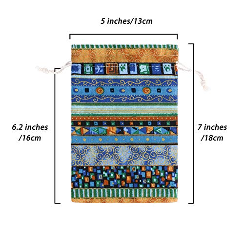 SumDirect Egyptian Ethnic Style Linen Burlap Bag 20Pcs 5×7 inches Gift Bags with Drawstring, Reusable Cotton Candy Bags for Wedding Party Favors - Image 2