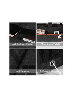 The Bros Felt Bedside Caddy Organizer, Bedside Pocket Storage Holder for Books, Tablet, TV Remote, Phone, Accessories, Fits Bed Rails, Sofa, Bunk Bed  - Image 5