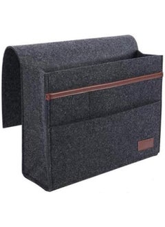 The Bros Felt Bedside Caddy Organizer, Bedside Pocket Storage Holder for Books, Tablet, TV Remote, Phone, Accessories, Fits Bed Rails, Sofa, Bunk Bed  - Image 1