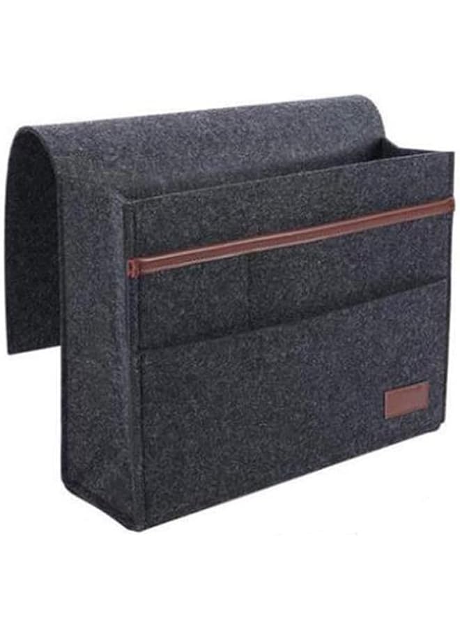 The Bros Felt Bedside Caddy Organizer, Bedside Pocket Storage Holder for Books, Tablet, TV Remote, Phone, Accessories, Fits Bed Rails, Sofa, Bunk Bed  - Image 1