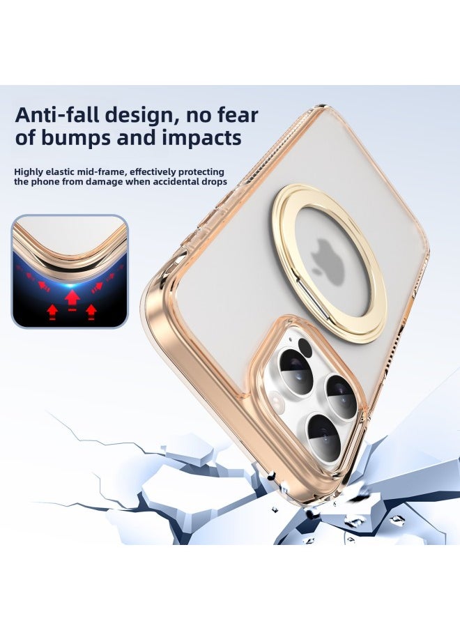 Generic - Suitable For Iphone 16promax Mobile Phone Case Camera Button Full Bag Magnetic Pivot Case For Iphone16pro Mobile Phone-Color:[transparent Blue] With Camera Active Button-magnetic Bracket-Applicable Model:For Iphone 16pro - Image 1