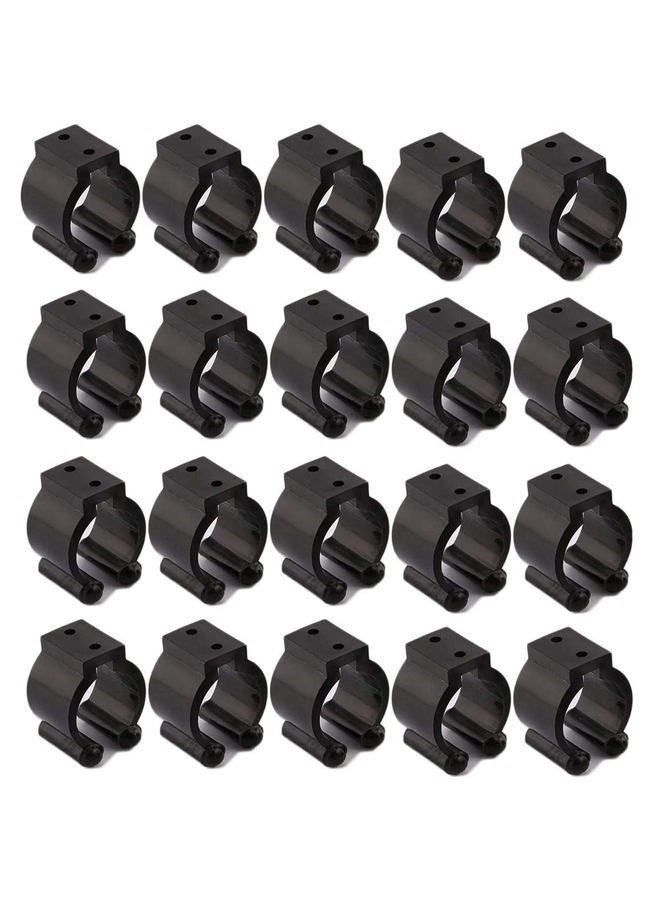 MGGi 20Pcs Wall Mounted Fishing Pole Rod Holder Clips Rubber,Billiards Snooker Cue Locating Clip Holder Regular Fishing Rod Storage Clips Black for Pool Cue Racks or Fishing Rod Storage Rack - Black - Image 3