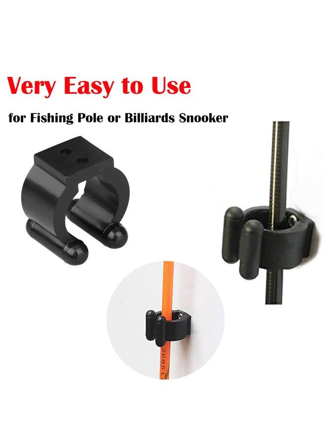 MGGi 20Pcs Wall Mounted Fishing Pole Rod Holder Clips Rubber,Billiards Snooker Cue Locating Clip Holder Regular Fishing Rod Storage Clips Black for Pool Cue Racks or Fishing Rod Storage Rack - Black - Image 4