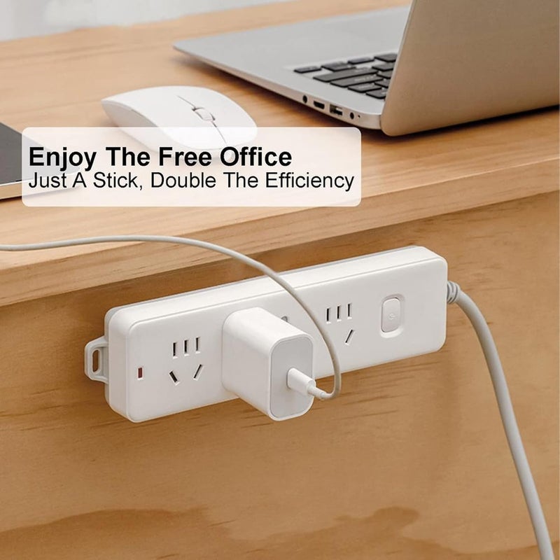 Mockery Mockery Socket Holder WallMounted Self Adhesive Fixator Socket Fixer Seamless Power Strip Holder for Home Cable Wire Organizer Rack Sticker PunchFree Plug Fixer Power Strip Holder Pack of 3  - Image 4