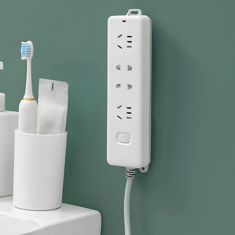 Mockery Mockery Socket Holder WallMounted Self Adhesive Fixator Socket Fixer Seamless Power Strip Holder for Home Cable Wire Organizer Rack Sticker PunchFree Plug Fixer Power Strip Holder Pack of 3  - Image 2
