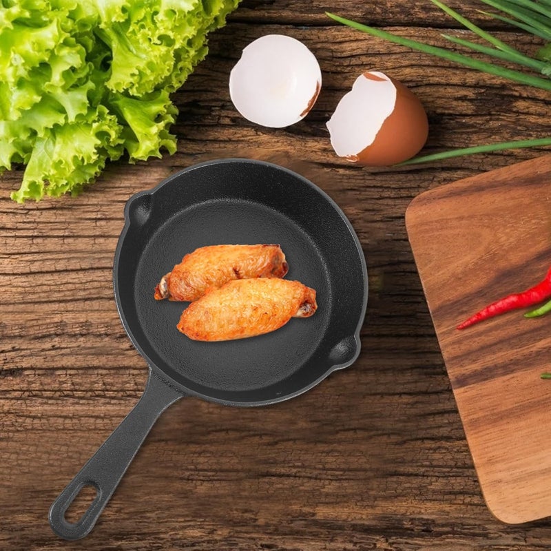 Mini Cast Iron Skillet 14cm Nonstick Small Egg Frying Pan Thickened Iron Kitchen Pan for Breakfast Cooking - Image 5