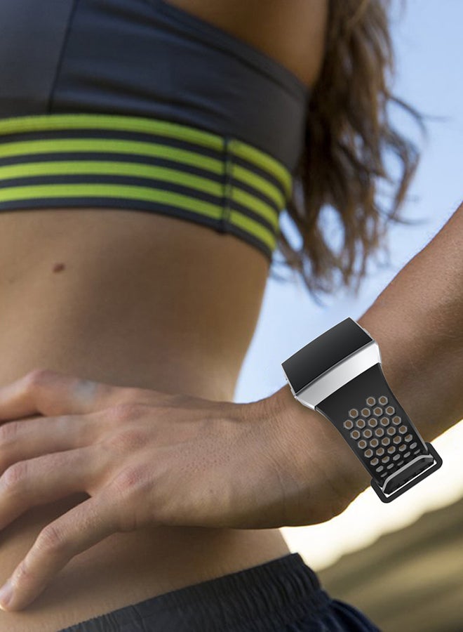 ISank Replacement Sport Band For Fitbit Ionic Black/Grey - Image 4