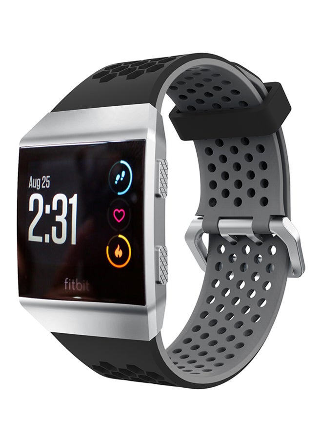 ISank Replacement Sport Band For Fitbit Ionic Black/Grey - Image 3