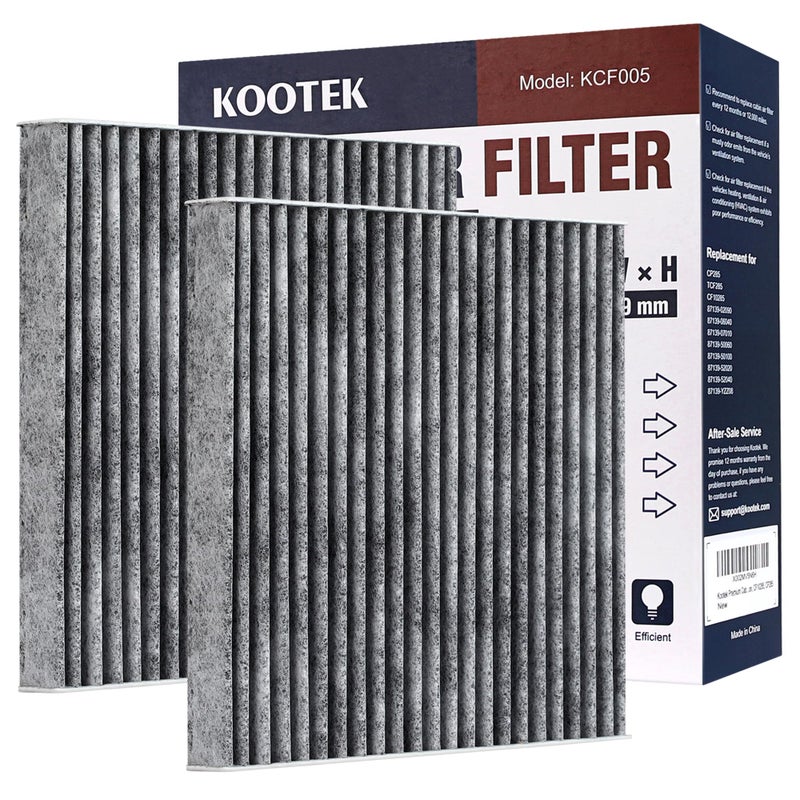 Kootek Cabin Air Filter with Activated Carbon 2pcs Car Automotive Replacement Passenger Compartment Air Filters for Toyota 4Runner RAV4 Corolla Camry Highlander Tundra Subaru CP285 CF10285