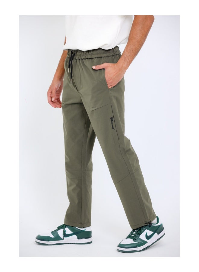 WHITE RABBIT Slip On Plain Olive Practical Joggers  - Image 3