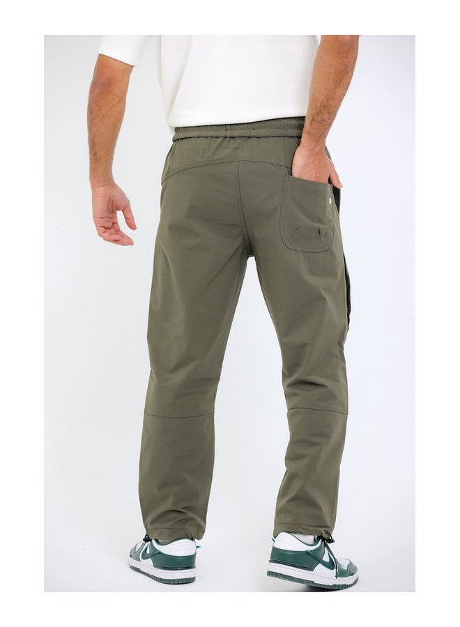 WHITE RABBIT Slip On Plain Olive Practical Joggers  - Image 5