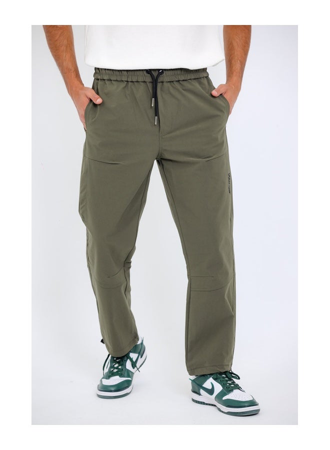 WHITE RABBIT Slip On Plain Olive Practical Joggers  - Image 1