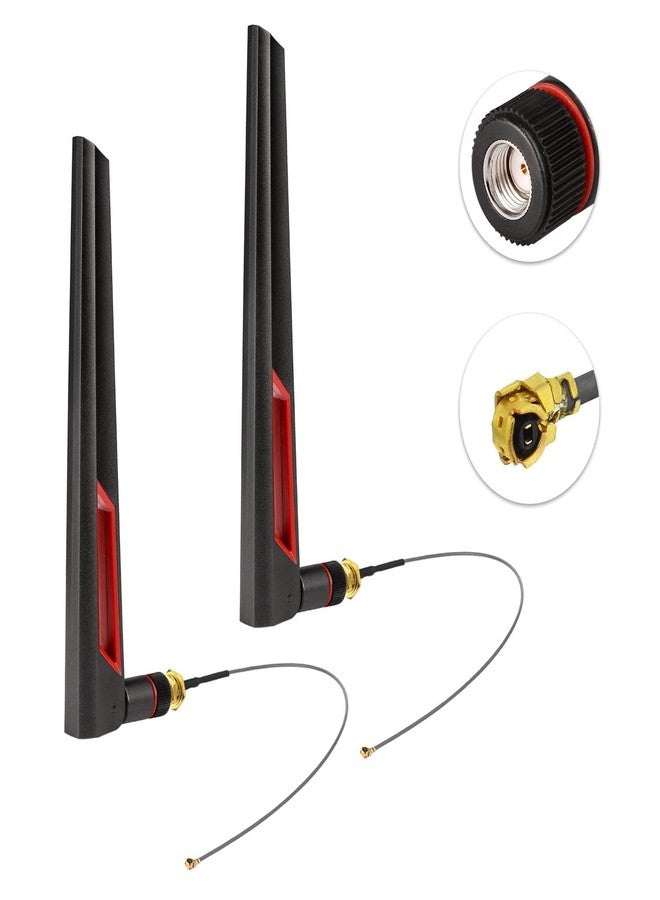 SUPERBAT 8dBi WiFi Antenna 2.4GHz 5GHz 5.8GHz Dual Band RP-SMA Male Antenna + 15CM U.fl/IPEX to RP-SMA Pigtail for Mini PCIe Card Wireless Camera Router PC Desktop WiFi Booster etc. 2pcs - Image 3