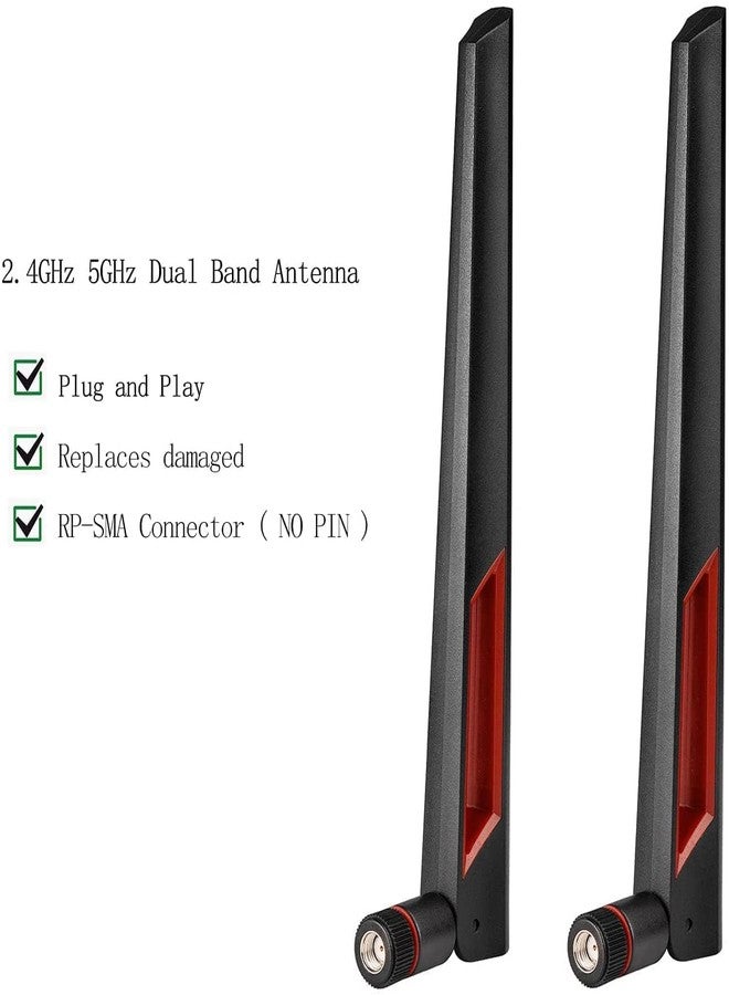SUPERBAT 8dBi WiFi Antenna 2.4GHz 5GHz 5.8GHz Dual Band RP-SMA Male Antenna + 15CM U.fl/IPEX to RP-SMA Pigtail for Mini PCIe Card Wireless Camera Router PC Desktop WiFi Booster etc. 2pcs - Image 5