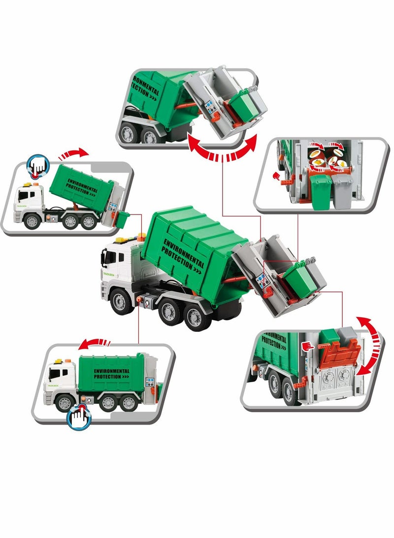 كابتن تيك 12 Inch Garbage Truck Toy with Sound and Light Features for Kids Recycling Fun - Image 4