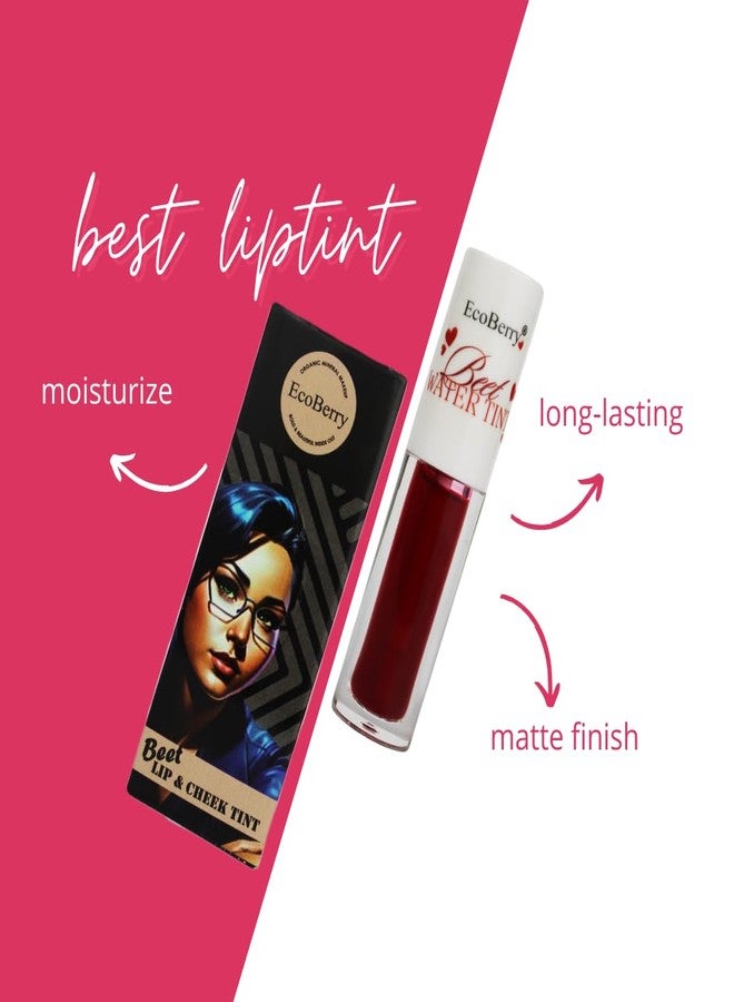 EcoBerry Beet Lip & Cheek Water Tint | Antioxidants, Hydrating, Moisturizing Nourishing, Smoothening, Natural, Organic, Chemical Free, Preservative Free, Vegan 5ml - Image 4