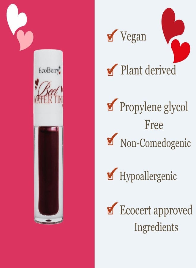 EcoBerry Beet Lip & Cheek Water Tint | Antioxidants, Hydrating, Moisturizing Nourishing, Smoothening, Natural, Organic, Chemical Free, Preservative Free, Vegan 5ml - Image 5