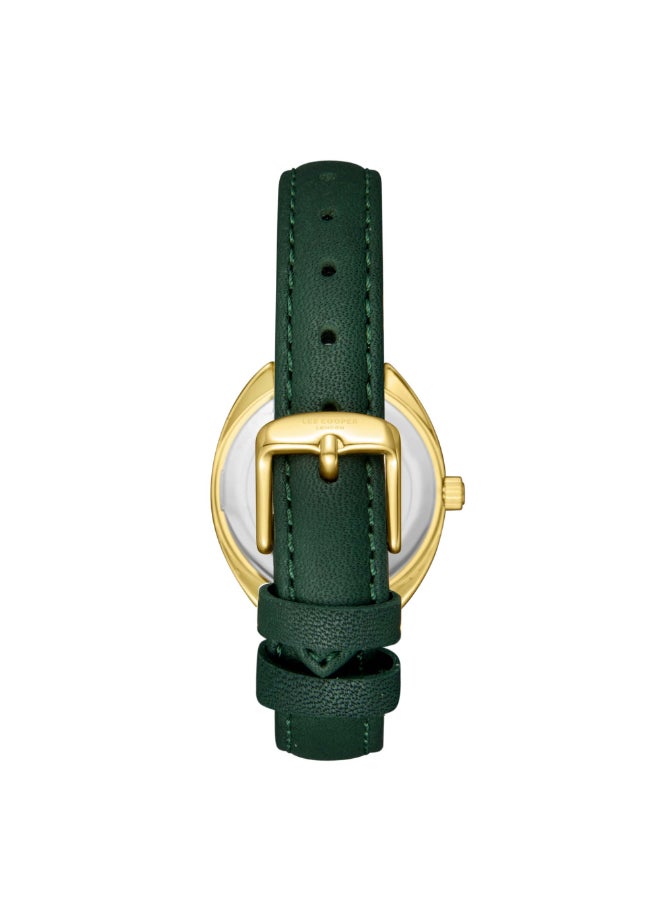 Lee Cooper ساعة لي كوبر النسائية، شاشة تناظرية وحزام جلدي - LC07988.177، أخضر  - Image 4