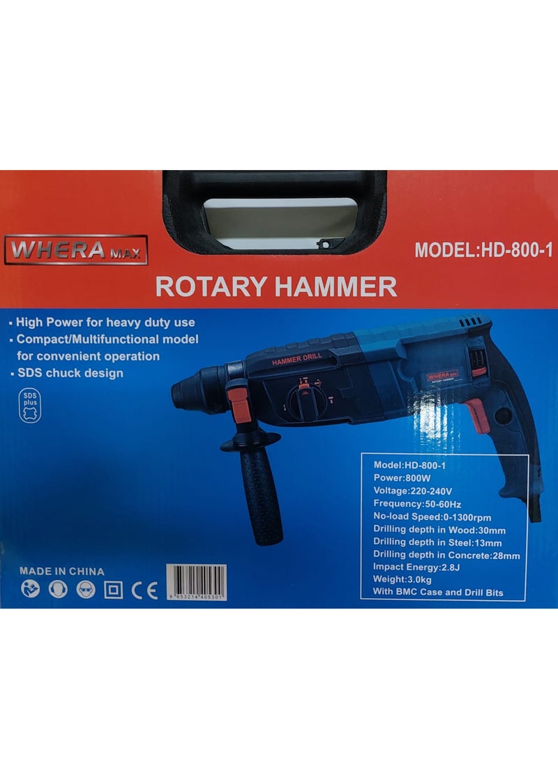 Generic Rotary Hammer Drill	800 W Multicolor 28 mm  - Image 2