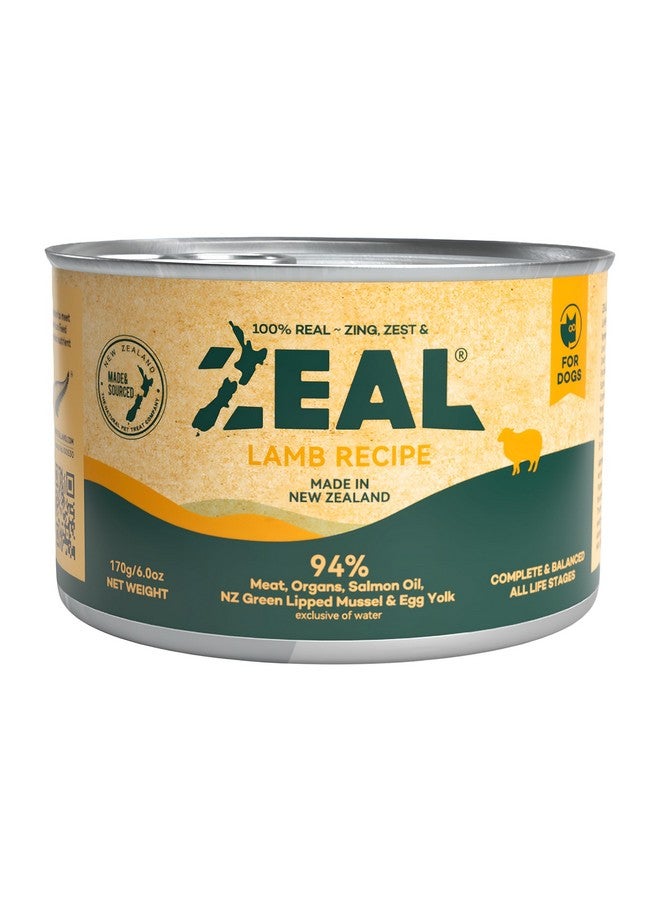 ZEAL New Zealand Canned Wet Dog Food - High Protein, Pure Nutrition, Grain-Free with Superfoods (Lamb, 6oz Can, 12-Pack Tray) - Image 1