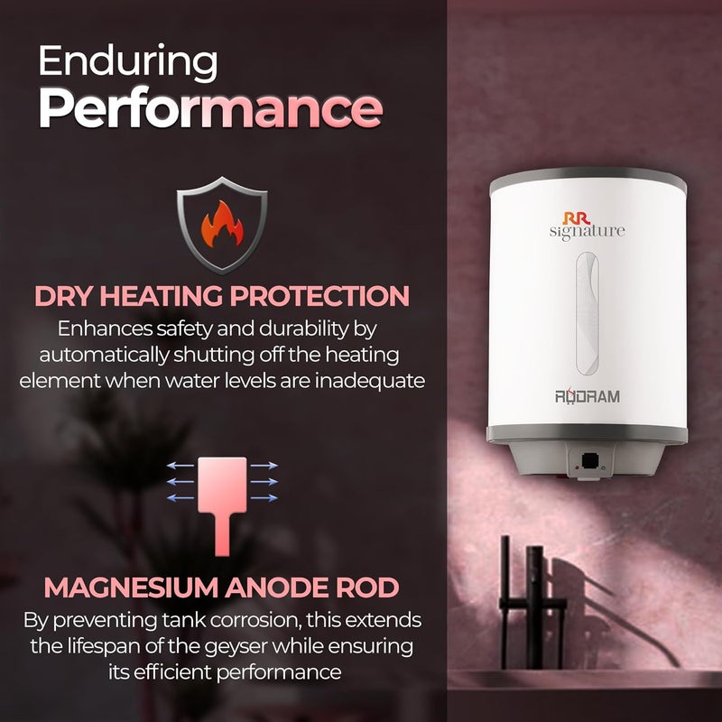RR RR Signature Rudram 10 Ltr Geyser for Home Premium Glass Line Tank 100 Copper Heating Element Rust Shock Proof Body 2 Year Warranty on Product Free Installation by RR  - Image 3