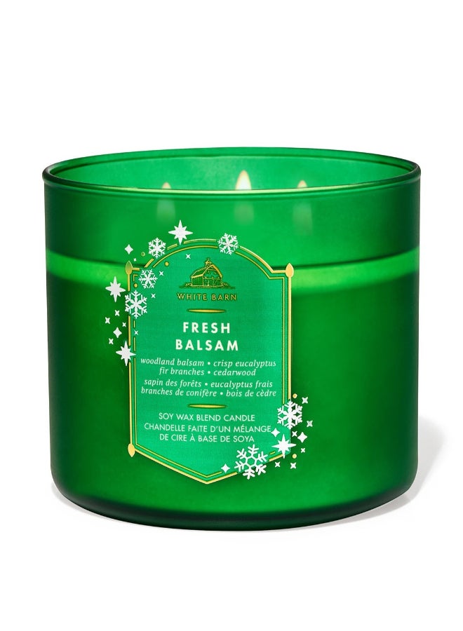 Bath & Body Works شمعة بالسام طازجة بثلاث فتائل