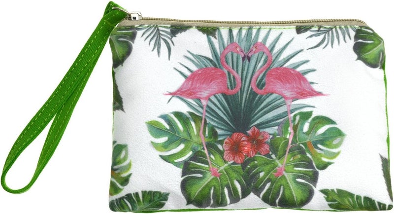 Rantanto Small Cute Cash Coin Purse, Canvas Change Purse, Kawaii Coin Pouch With Handle Christmas Gift For Women Teenager Girls (BG0004 Flamingo) - Image 1